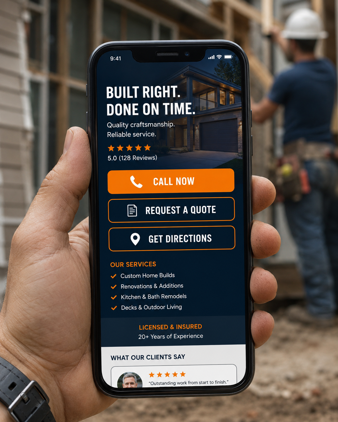 Contractor website example